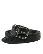 Dolce & Gabbana Black Leather Silver Metal Buckle Belt -   -  Dolce & Gabbana.